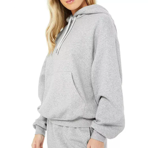 Sudaderas con capucha de manga larga holgadas suaves de algodón para mujer de alta calidad personalizadas nueva moda Sudadera con capucha informal posición del logotipo frontal - Product Image 2