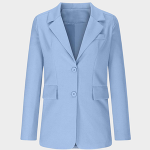 Blazer Vintage de frente abierto para mujer Color sólido Elegante Punto de algodón Lana Talla XS con bolsillos - Product Image 2