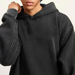 Vêtements de rue en gros à prix avantageux, sweat-shirts à capuche pour hommes en coton 100% de qualité supérieure, respirants et écologiques, effet délavé à l'acide - Product Image 3