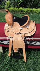 Top Selling Premium Quality Western Kid Size Saddles Softy Leather Seat with Hand <b>Tooling</b> <b>Engraving</b> Premium Western Leather - Product Image 2