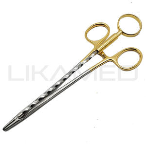 Pince à torsion LIKAMED CORWIN-HEGAR 16 cm en acier inoxydable avec porte-aiguille Corwin et poignée dorée de type clip - Product Image 1