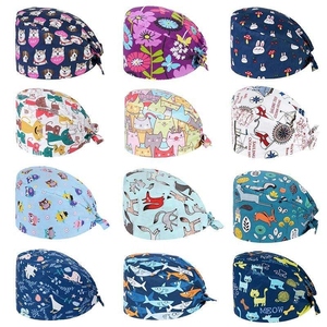 Professional Unisex Printed <b>Scrub</b> <b>Cap</b> with Lightweight Cotton Fabric and Elastic Fit for Hospital Use All Day Comfort - Product Image 2