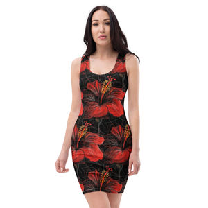 Vestido Ajustado Crimson Bloom, Sexy, Transpirable, Casual y de Fiesta, con Cuello Halter de Estilo Vintage y Volantes, Tallas XS a XL - Product Image 1