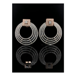 Pendientes de lujo con diseño llamativo VVS to VS, joyería fina de diamante Natural Real, para aniversario, boda - Product Image 1