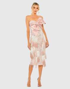 Élégante robe pleine longueur pour dames pour cocktail et soirée sans bretelles Poly-Mesh droite décorée de perles broderie à paillettes - Product Image 1