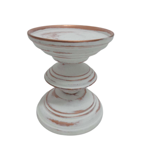 Dernier support de pilier de bougie en fer décoratif blanc avec support de bougie antique en cuivre pour la décoration de mariage et de maison personnalisée - Product Image 1