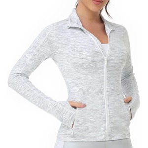Venta al por mayor de las mujeres de desgaste activo de manga larga de Yoga Top chaqueta de cremallera completa Slim Fit Gym Fitness Chaquetas - Product Image 5