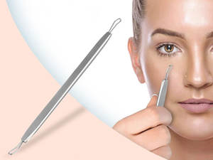 Exprimidor profesional de espinillas altas, exprimidor de espinillas, elimina sin esfuerzo los comedones, herramienta empujadora de cutículas, eslinga de comedón negro - Product Image 4