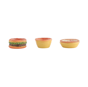 Tazón de Alimentación Creativo de Cerámica para Perros y Gatos, Bonito Diseño de Hamburguesa y Pizza, Antideslizante, Impermeable, Redondeado, Moderno, Plato Duradero para Mascotas - Product Image 3