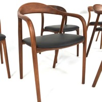 Ensemble de meubles de restaurant en bois de teck et de noyer naturel, 6 chaises de salle à manger avec table pour hôtel, bar, vente en gros de meubles