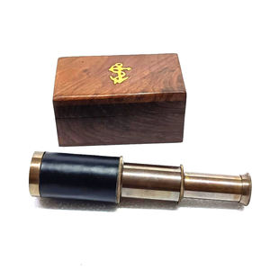 <b>Brass</b> <b>Telescope</b> With Black Leather Mounted - Product Image 2
