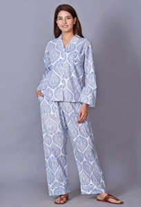 Ensemble de pyjama en coton imprimé floral, pyjama de nuit pour femmes, taille plus, vêtements de détente, vêtements de nuit confortables - Product Image 4