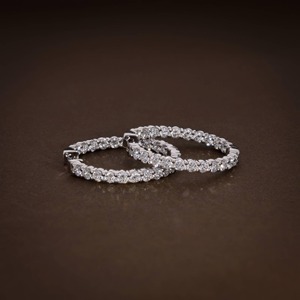 Pendientes de Aro con Diamantes Cultivados en Laboratorio de Corte Redondo, Diseño de Moda, Oro de 14k, Joyería Minimalista con Diamantes - Product Image 2