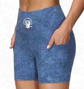 Taille haute transporter nu fesse Scrunch butin bout à bout vélo Shorts Leggings noir Gym Shorts pour femmes sac étanche Fitness imprimer - Product Image 6