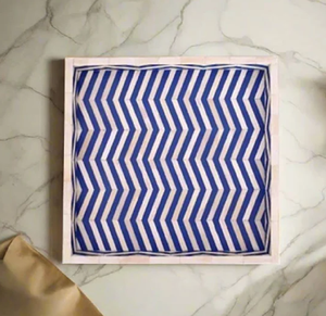 ถาดเสิร์ฟแบบฝังกระดูกอเนกประสงค์ลายดอกไม้มีรายละเอียดอุปกรณ์จัดระเบียบเครื่องดื่มแฮนด์เมด - Product Image 1