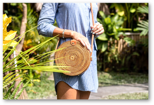 Bolsas de mimbre hechas a mano vietnamitas, venta al por mayor, vacaciones de verano 2024, bolsa de paja redonda para mujer para exportación - Product Image 6