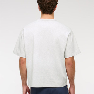 T-shirt décontracté 100% coton pour hommes, coupe large, coupe ajustée, épaules tombantes, streetwear OEM de haute qualité, logo personnalisé, t-shirt uni - Product Image 2