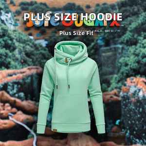 เสื้อฮู้ดลำลองบุซับในปักโลโก้ตามสั่ง ทรงโอเวอร์ไซส์ ระบายอากาศได้ดี สำหรับผู้หญิง ผ้าเทอร์รี่ ไหล่ตก ไซส์พลัส เหมาะสำหรับฤดูหนาว/ฤดูใบไม้ร่วง - Product Image 2