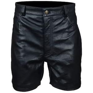 2024 Oktoberfest tradicional alemán Lederhosen Distress cuero bávaro pantalones cortos para hombres medio Casual bordado botón sólido - Product Image 1