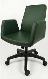 Chaise de bureau ergonomique moderne en cuir PU avec accoudoirs réglables, base pivotante en métal, design contemporain pour usage domestique ou professionnel - Product Image 4