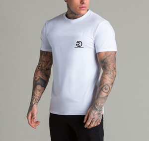 Logo d'usine personnalisé Muscle Fit T-shirt noir col rond manches courtes T-shirt vierge pour hommes - Product Image 5