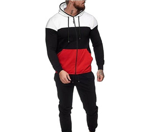 Survêtement uni unisexe personnalisé de grande taille, deux pièces, survêtement en molleton, jogging en coton et en polyester personnalisé, vente en gros - Product Image 4