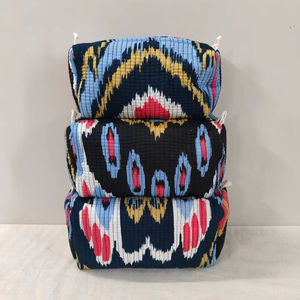 CLASSIC ART & CRAFT Set of 3 Floral Printed Cotton <b>Makeup</b> <b>Bags</b> Zipper Closure Lightweight Travel Cosmetic Organizer Rajasthan - Product Image 1