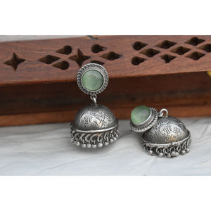 ต่างหูห่วงทองเหลืองทำมือสไตล์มีนาการี ผิวด้าน ประดับด้วยหิน สำหรับเด็กผู้หญิงและผู้หญิง ตามเทรนด์แฟชั่นล่าสุด - Product Image 4