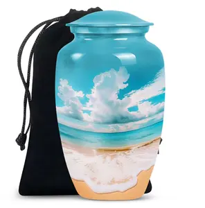 Petites urnes de plage pour les cendres humaines, urne funéraire océanique pour femme adulte, grande urne pour les cendres - Product Image 1