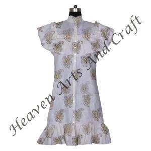 2025 nuevo estilo de impresión 100% algodón bloque estampado Top para mujer moda Tops cintura manga corta estilo tanque camiseta manga corta - Product Image 3