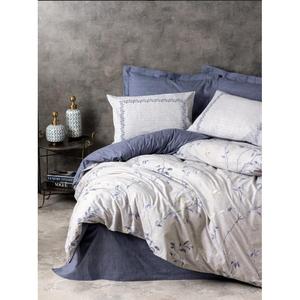 Ensemble de housse de couette simple bleu marine Nitsa modèle de boîte en coton gratuit - Product Image 1