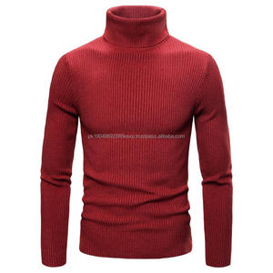 Suéter de cuello alto para hombre con camisa base elástica Igh y prendas de punto de manga larga - Product Image 3