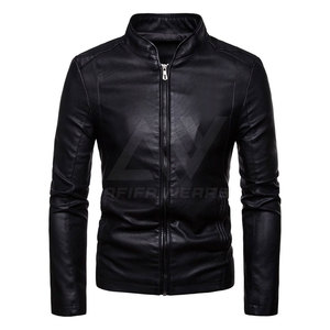 Veste en cuir véritable pour homme à col montant, qualité supérieure 2024, service OEM, écologique, coupe-vent, respirante, automne-hiver - Product Image 1