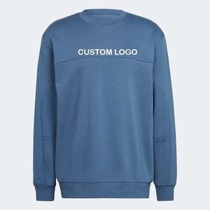 เสื้อกันหนาวแขนยาวแบบสวมหัวสำหรับผู้ชาย, เสื้อฮู้ดผ้าฝ้ายปักลายคอกลมทรงหลวมสีพื้น - Product Image 4