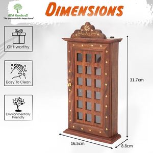 Porte-clés mural en bois de palissandre de qualité supérieure-Porte-clés carré Design Décoration murale Artisanat par le fabricant indien - Product Image 2