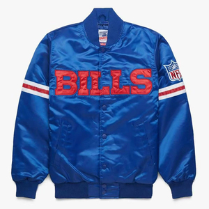 Blouson Bomber d'Hiver Personnalisé Unisexe en Satin et Nylon avec Fermeture Éclair, Imperméable, Respirant et Coupe-Vent, avec Écussons et Motifs Brodés - Product Image 1