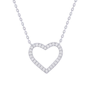 Chaîne pendentif en forme de coeur Rikhava avec diamants ronds de haute qualité Pendentifs et breloques de mode élégants pour mariage et fiançailles - Product Image 2