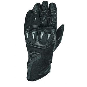 Guantes de moto de dedo completo impresos personalizados Material de cuero con logotipo de vidrio templado Color negro y plateado para uso en bicicleta - Product Image 2