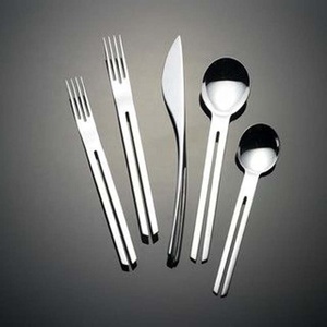 Vaisselle en acier inoxydable brillant personnalisé poignée martelée en métal argenterie de luxe couteau en métal doré fourchette cuillère ensemble de couverts - Product Image 1