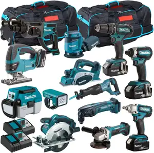 Makitas 18V 13 Piece Cordless Power Tool Kit 5.0Ah Batteries Chargers Bags T4TKIT 1230 Tool Set Monster Power Kit Combo 18V Cor