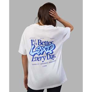 T-shirt Oversize Épais Blanc Cobalt Uni de Créateur - Product Image 4