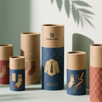 Vente en gros de tubes en papier biodégradable personnalisés pour vêtements contenants de vêtements durables emballage compostable de sous-vêtements ronds et de chaussettes