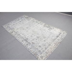 พรมตุรกีวินเทจขนาด 4.2x7.3 ฟุต พรมปูพื้น พรมลายตารางสีเทา - Product Image 4