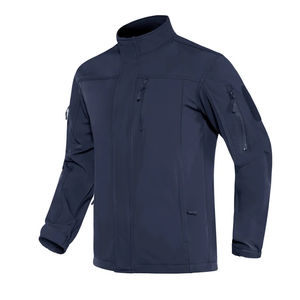 Veste coupe-vent softshell pour homme en gros OEM, taille plus, doublée en polaire, imperméable, couleur unie, randonnée avec col montant - Product Image 1