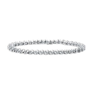 Classic Simple Designer Round Moissanite Diamond Studded In S925 <b>Silver</b> Tennis Bracelet for Women Jewelry for Parties and Gifts - Product Image 1