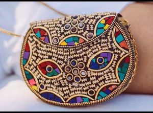 Expensive <b>Women</b> Brass Mosaic <b>Work</b> Clutch <b>Bag</b> Wedding Gifting Use High Profile Product Made by Luxury Craft - Product Image 5