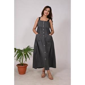 Vestido largo de algodón de diseñador para mujer estilo bohemio sin mangas para fiesta vestido de algodón de verano hecho a mano para ocasiones festivas informales - Product Image 4