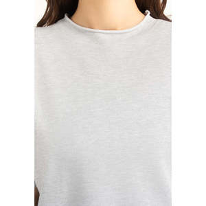 Top de Punto de Manga Corta para Mujer, Corte Holgado, Viscosa/Poliéster, WM-KTP-SS26-016 B, Cómodo, Elegante, Informal, Tela Suave, para Uso Diario - Product Image 6
