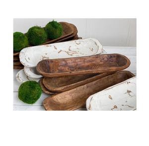 Long bol à pâte en bois plateau de service décoratif pour nourriture Snack assiette à Dessert bols à pâte décoratifs de table - Product Image 2