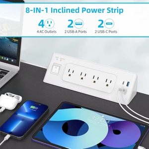 Weiß 6,5 Ft Multi-<span class=keywords><strong>Plug</strong></span>-Verlängerung kabel 15 Ampere/1200 Joule Überspannung schutz Steckdosen leiste 4 Steckdose Steckdosen verlängerung stecker - Product Image 3
